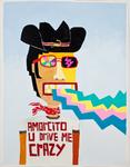 Cruz Ortiz; You Make Me Speak Lightning Style, 2013; gouache on paper; 57 x 44 in.